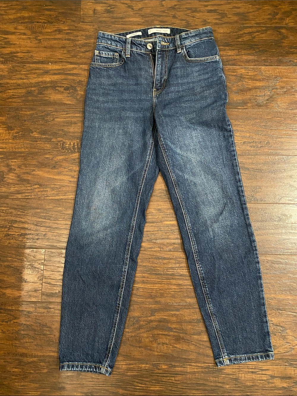 Mango Straight-Leg Jeans in Dark Blue Wash